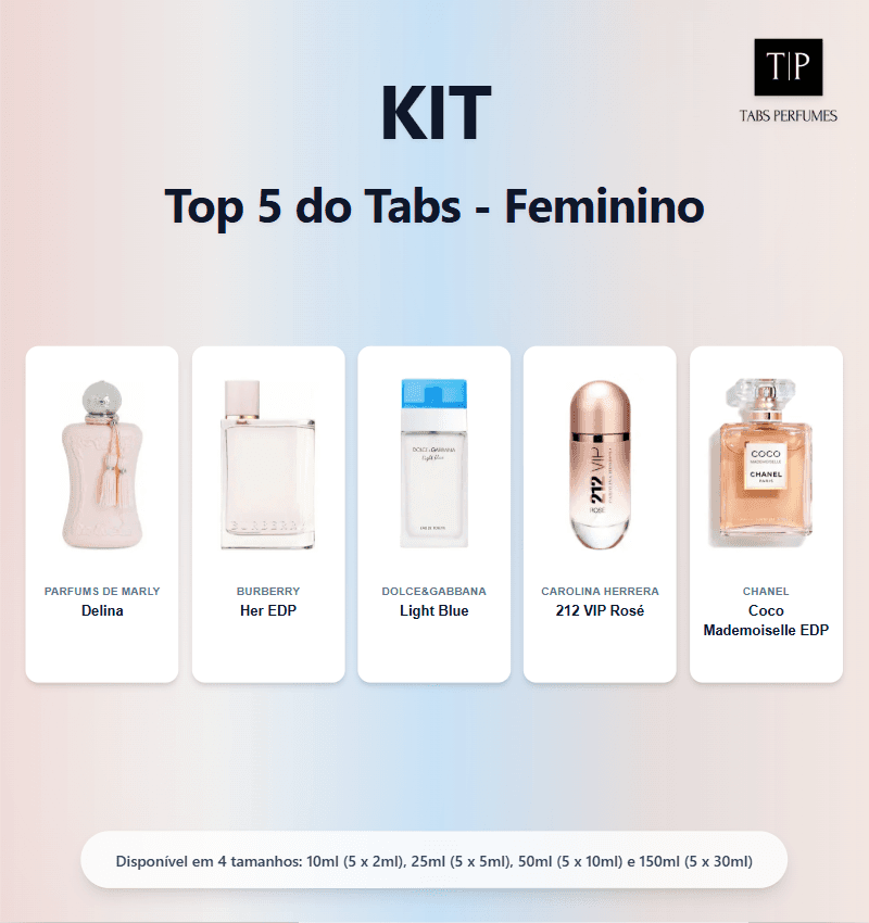 Kit - Top 5 do Tabs - Feminino