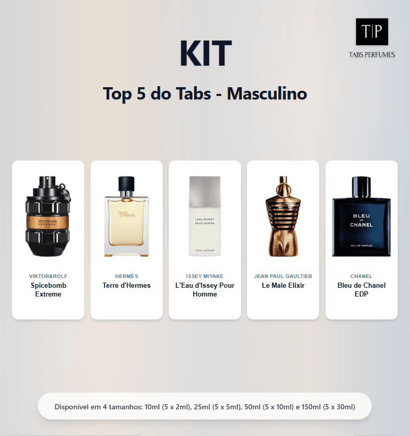 Kit - Top 5 do Tabs - Masculino